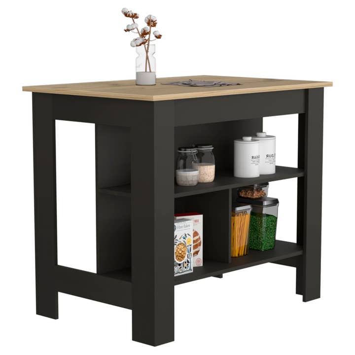 Wengue Cala kitchen island, three shelves, Wengue/Duna for wholesale on Faire4