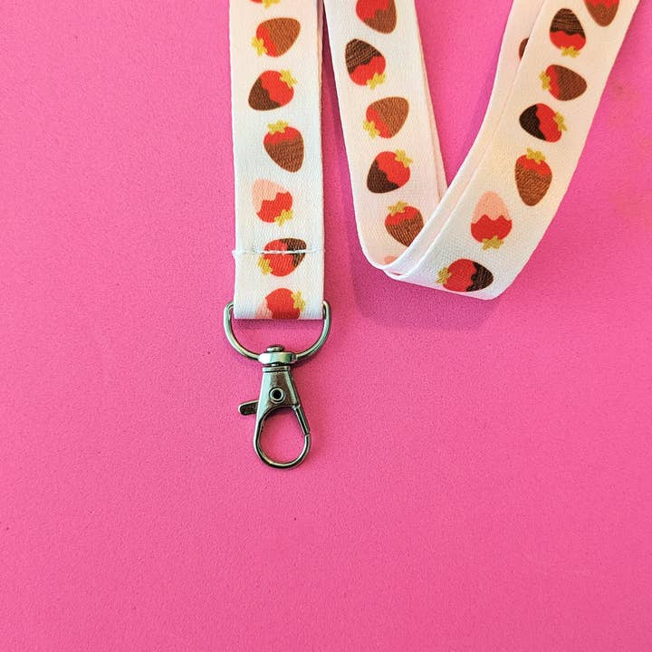 Quinn's Pins – wholesale Lanyard – Women’s – Chocolate Strawberry Lanyard2