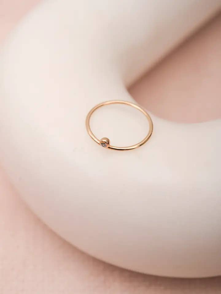 Sky enkele stenen ring - goud voor wholesale door June and Valentina