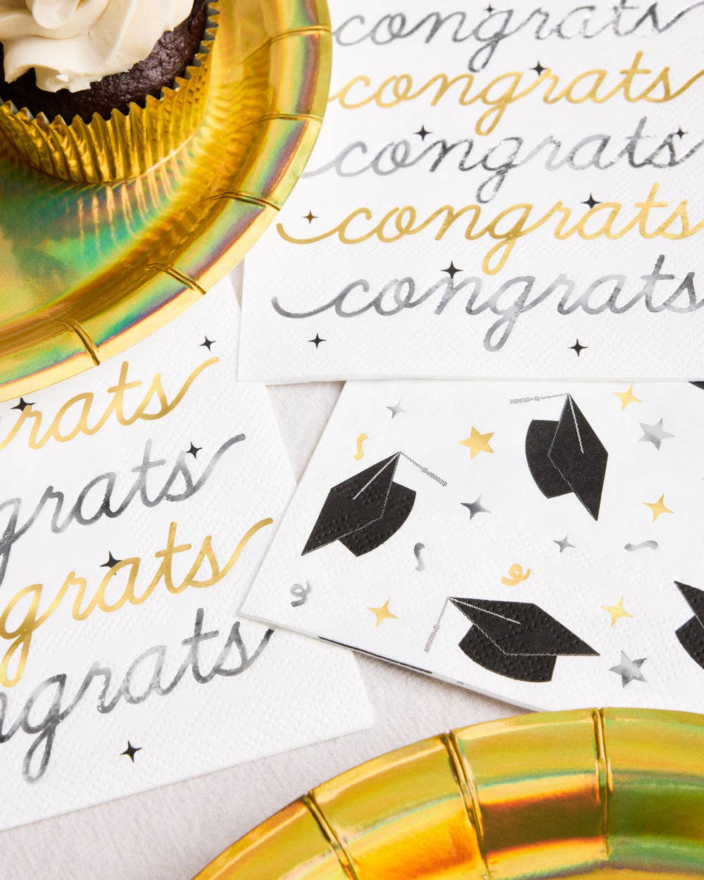 xo, Fetti - Vente Serviettes jetables - Serviettes Félicitations Diplômé, 50 serviettes en papier 3 plis pour la remise des diplômes 5x55