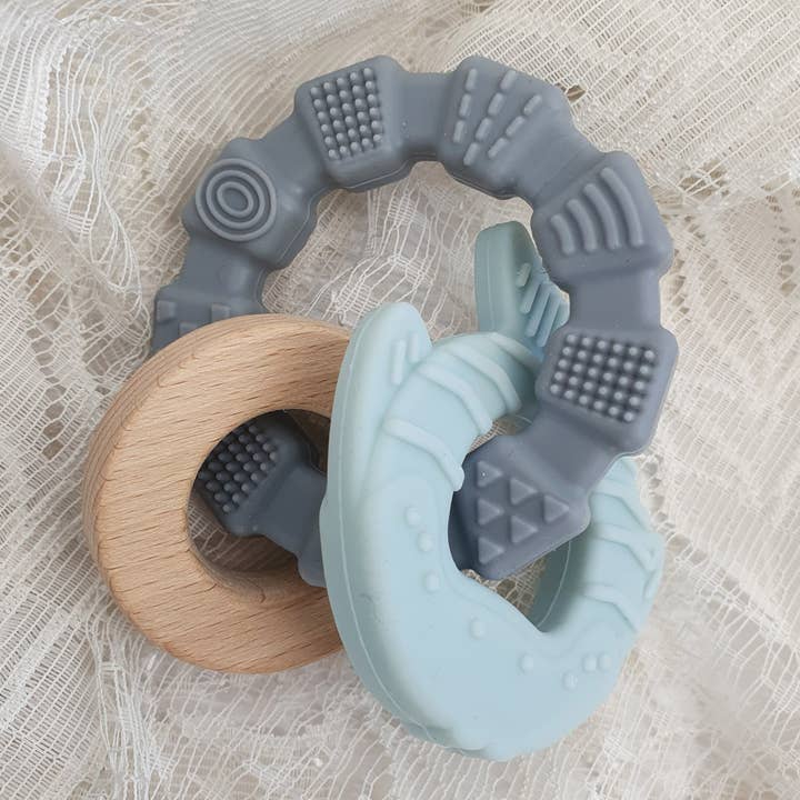 Summerville organic - Wholesale Teether (Not Clip-On) - Baby - Baby Silicone Teether Toy Fish Ice blue