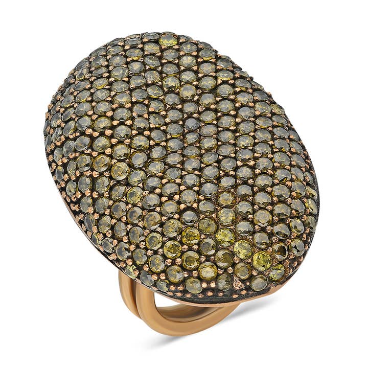 Rococo Bean Ring - Peridot for wholesale by JCM London