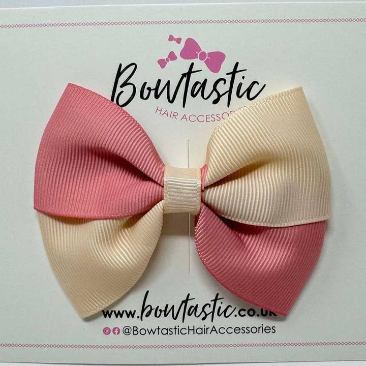 3.5 Inch Twist Bow - Dusty Rose & Nude for wholesale by Bowtastic Hair Accessories