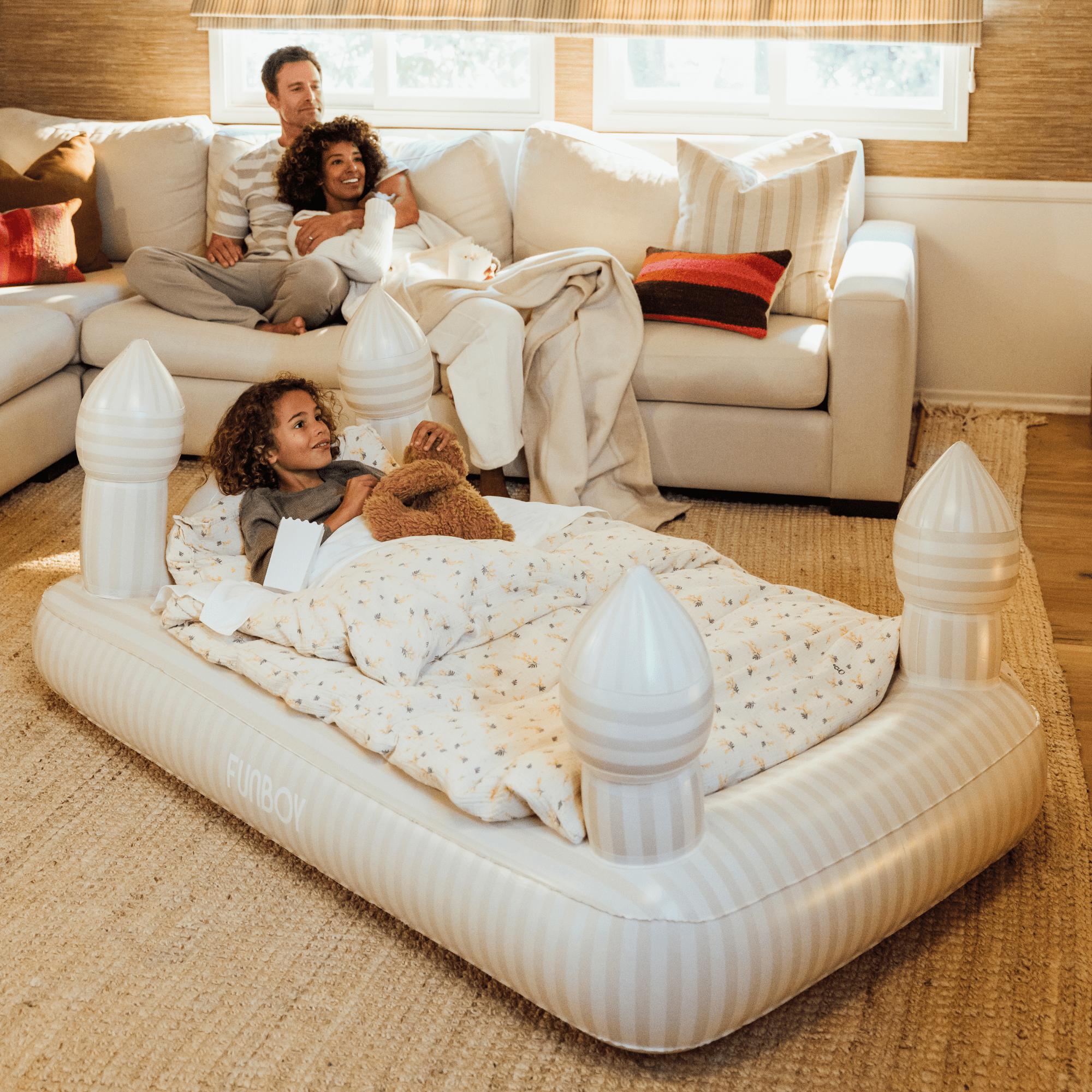 FUNBOY - Wholesale Inflatables - Striped Castle Air Mattress Sleepover Bed4