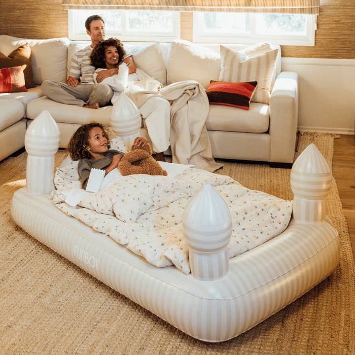 FUNBOY - Wholesale Inflatables - Striped Castle Air Mattress Sleepover Bed4