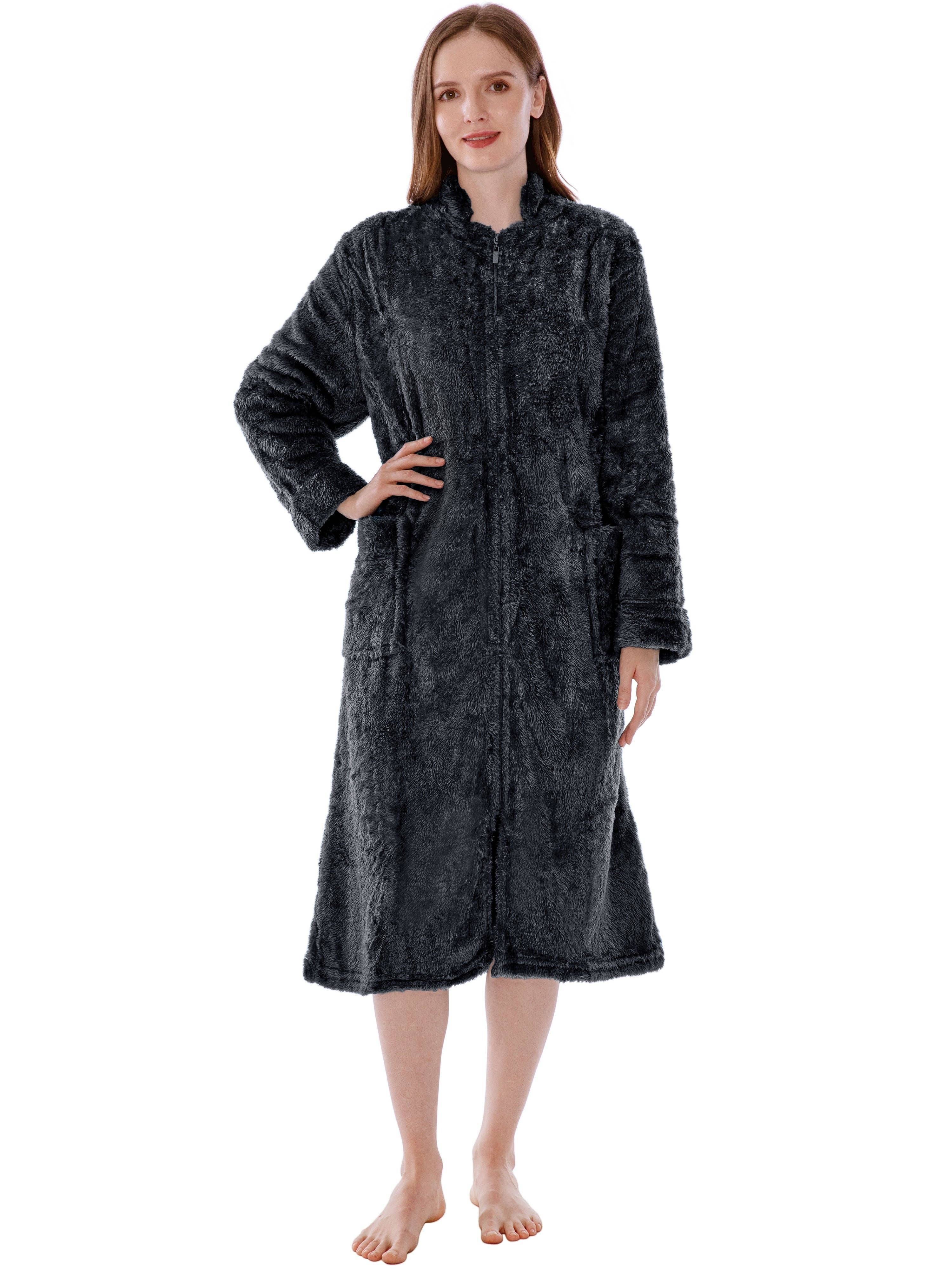 Pavilia - Wholesale Robe - Women's - Women's Sherpa Housecoat Zipper Robe0