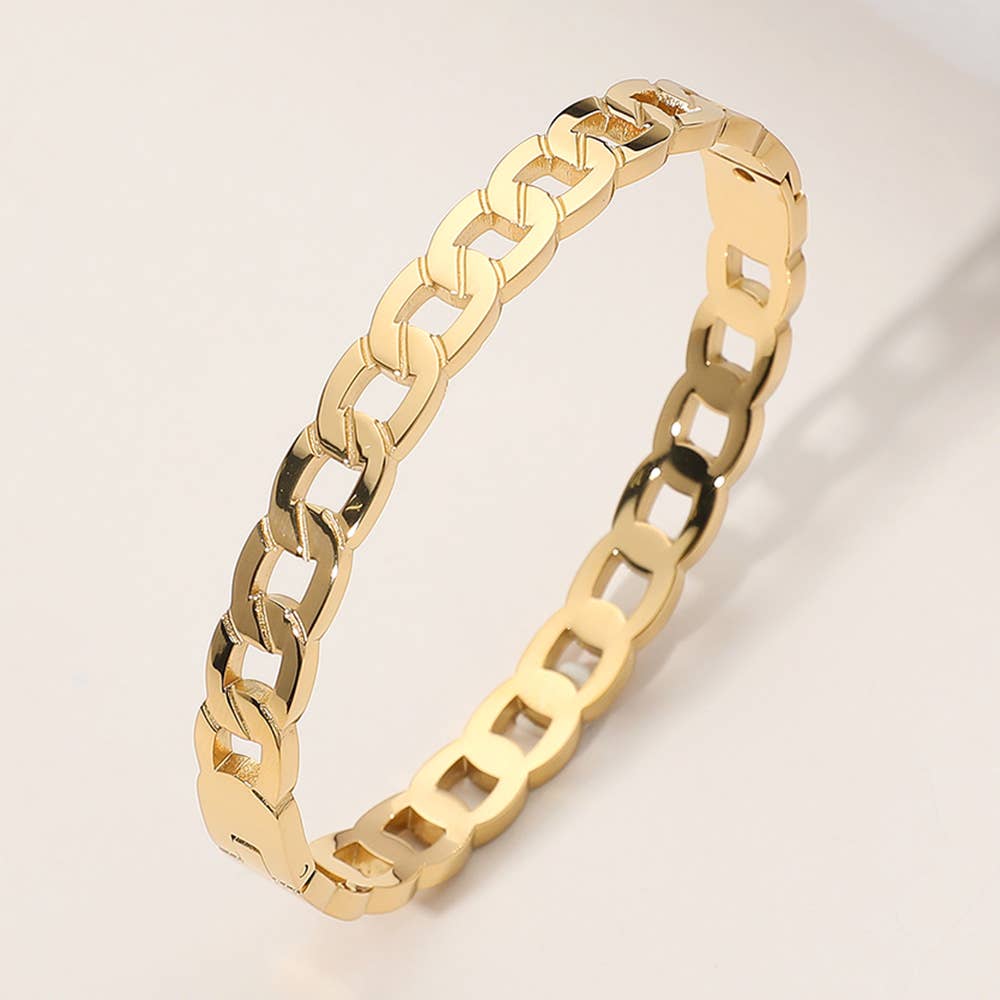 Sensibling Corp. - Wholesale Bangle Bracelet - Stainless Steel Chain Hinged Bangle Bracelet0