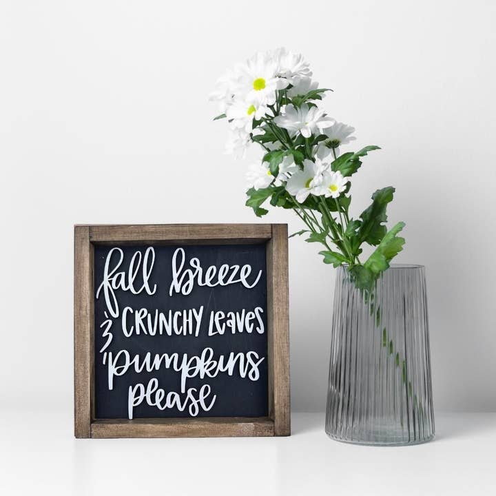 Fall Shelf Sign for wholesale by Home & Harbor Design Co.