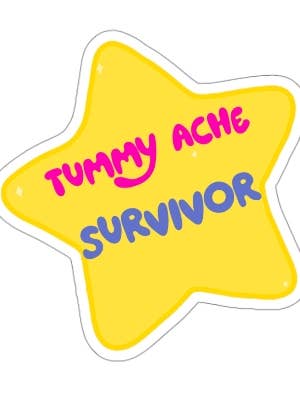 Tummy Ache Survivor Sticker for wholesale by Howdy May Co.