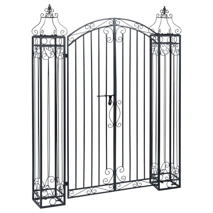 Greenwestons - Wholesale Outdoor ornament/decor - Green's Ornamental Garden Gate Wrought Iron 48"x8.1"x63"1