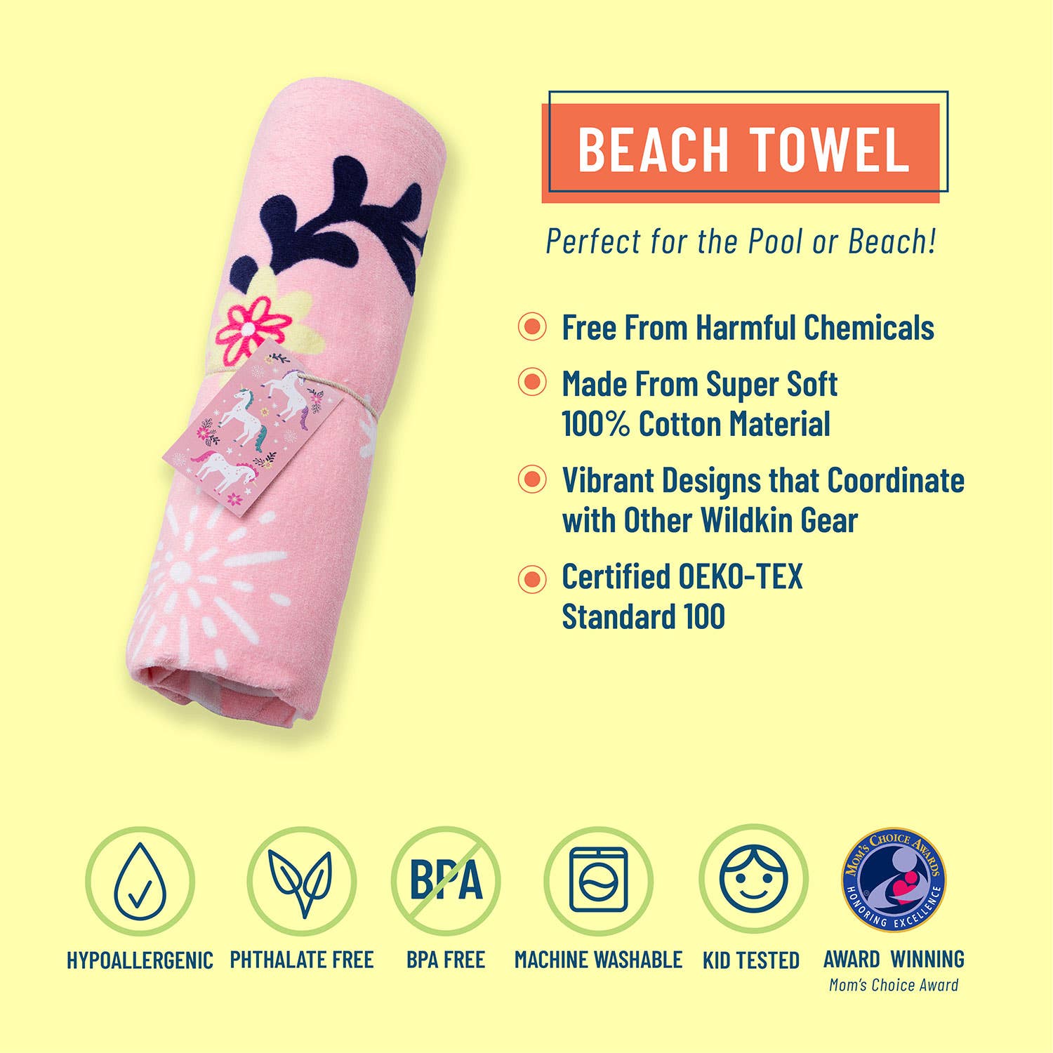 Wildkin - Wholesale Beach Towel - Magical Unicorns Cotton Beach Towel1