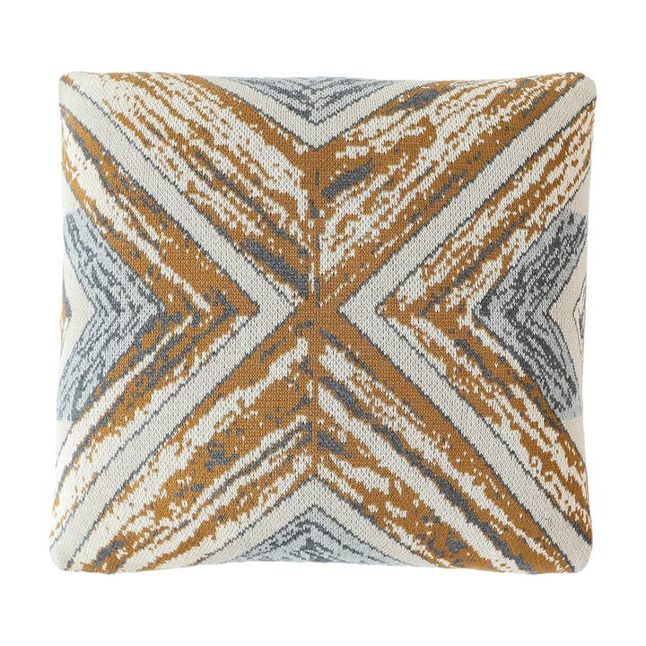 Urbane Hide – Brun & Grå Geometrisk Pudebetræk 45×45 cm for engroshandel hos Urbane Hide