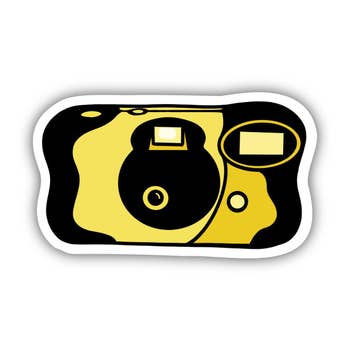 Blue Polaroid Instant Camera Aesthetic Sticker