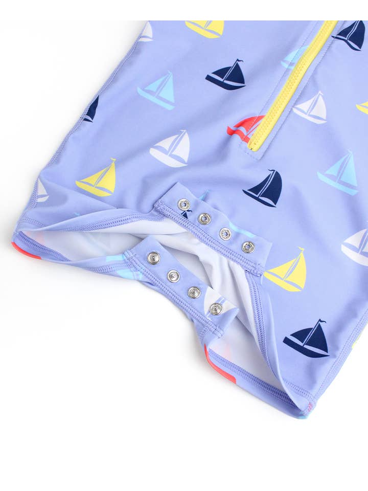 Blue Baby Boys Down By The Bay Long Sleeve One Piece Rash Guard Swimsuit
for wholesale on Faire3