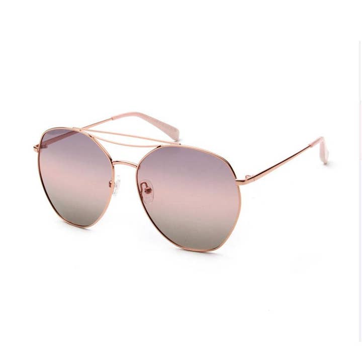 Lunettes de soleil Madame Rosé à monture rose en or rose pour femme pour la vente par TiaraBleu
