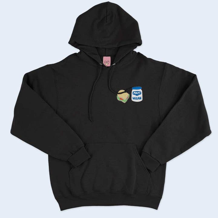 VEGAN MAYO - Sudadera con capucha unisex bordada para venta al por mayor de SassySpud