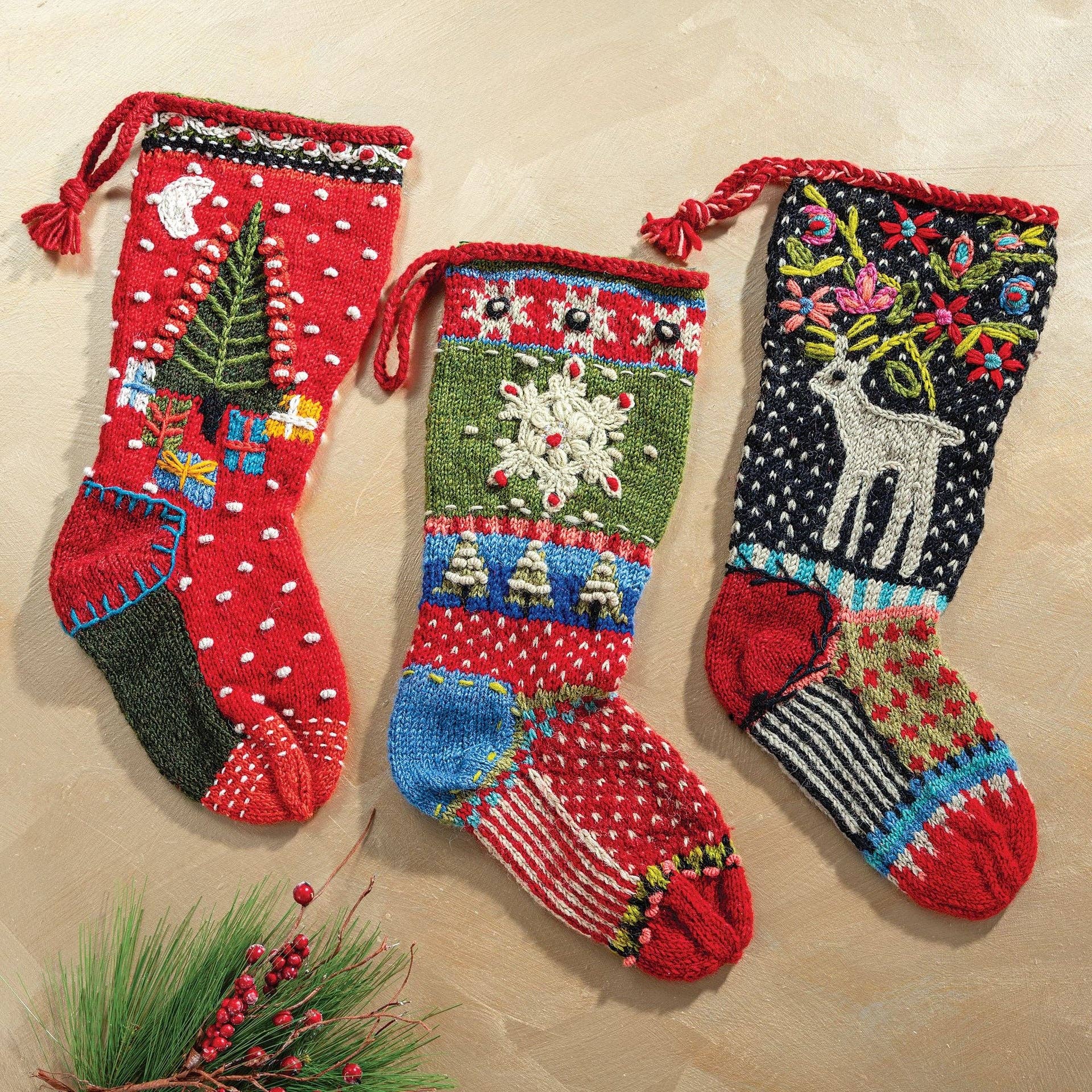 Lost Horizons Canada - Wholesale Holiday Stocking - Snowflake Christmas Stocking – Nordic Knit Holiday Design1