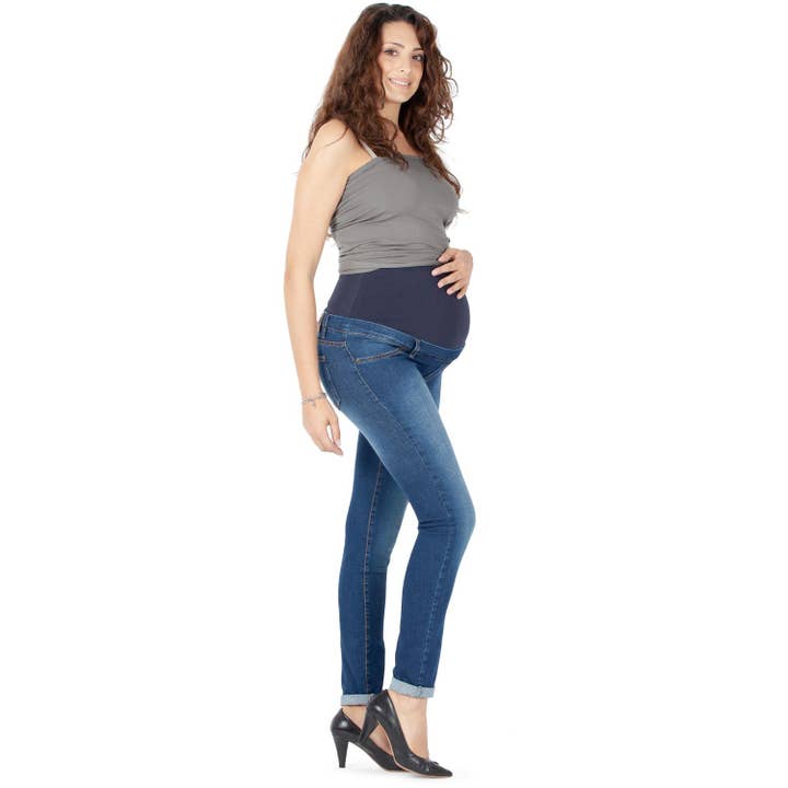 Milano, Basic maternity jeans - slim fit - Medium Blue for wholesale on Faire5