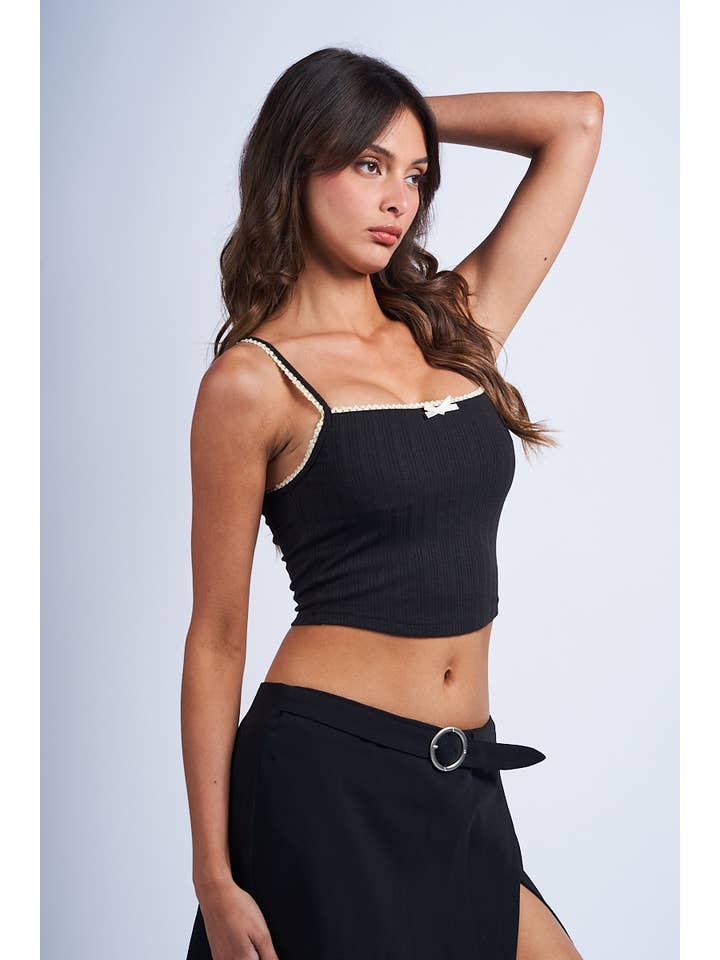 Sky to Moon - Vente Débardeur – femme - DÉBARDEUR COURT AJUSTÉ À RUBAN POINT SANS MANCHES3