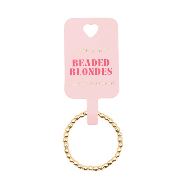 Beaded Blondes - Vente Anneau/bague à empiler - Anneau perlé Lexi en or6