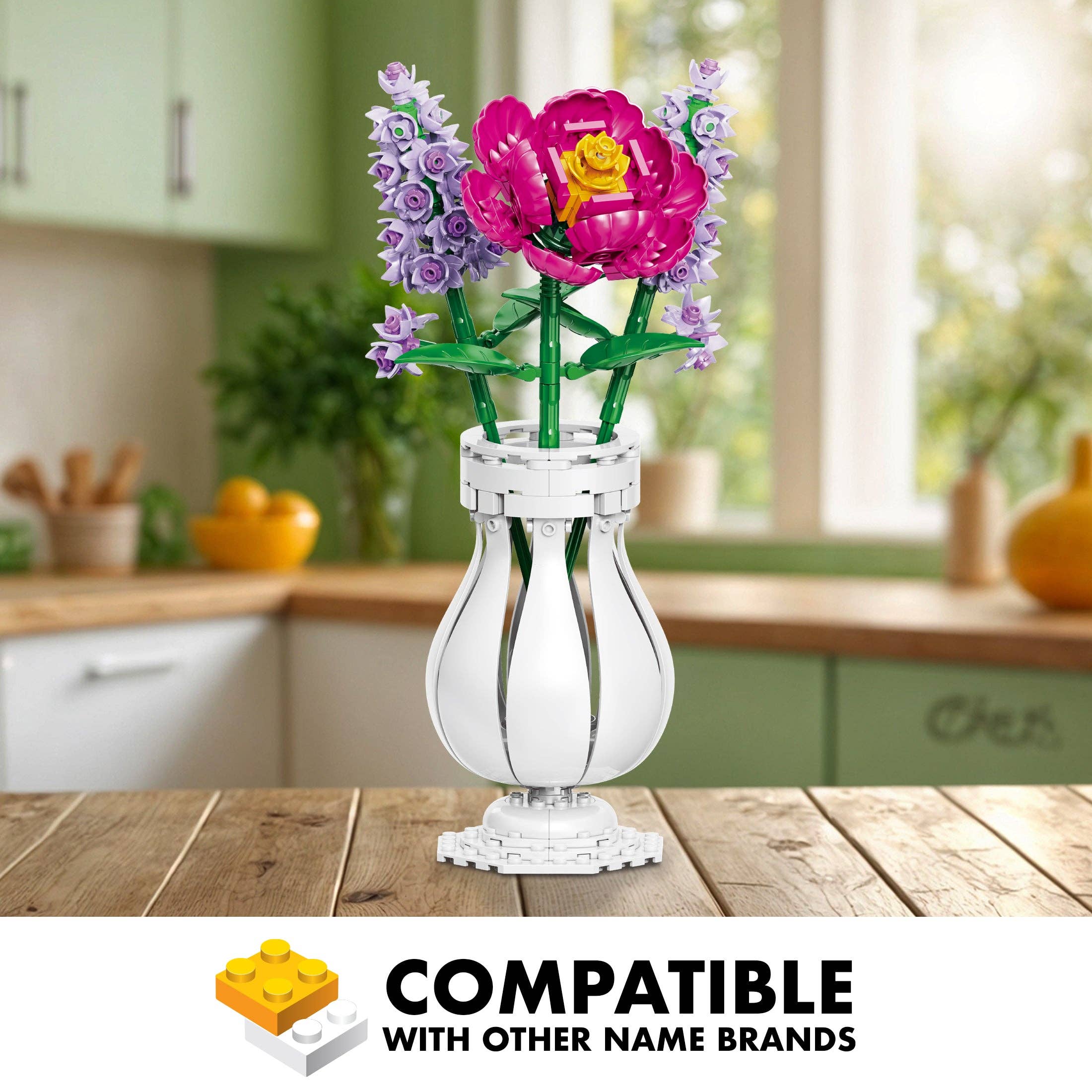 Brickcraft - Wholesale Building Set - Kids - Lilac Botanical Flower Building Kit7