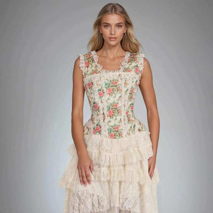 Leighton Victorian Inspired Corset Dress for wholesale by LUXE NOIR