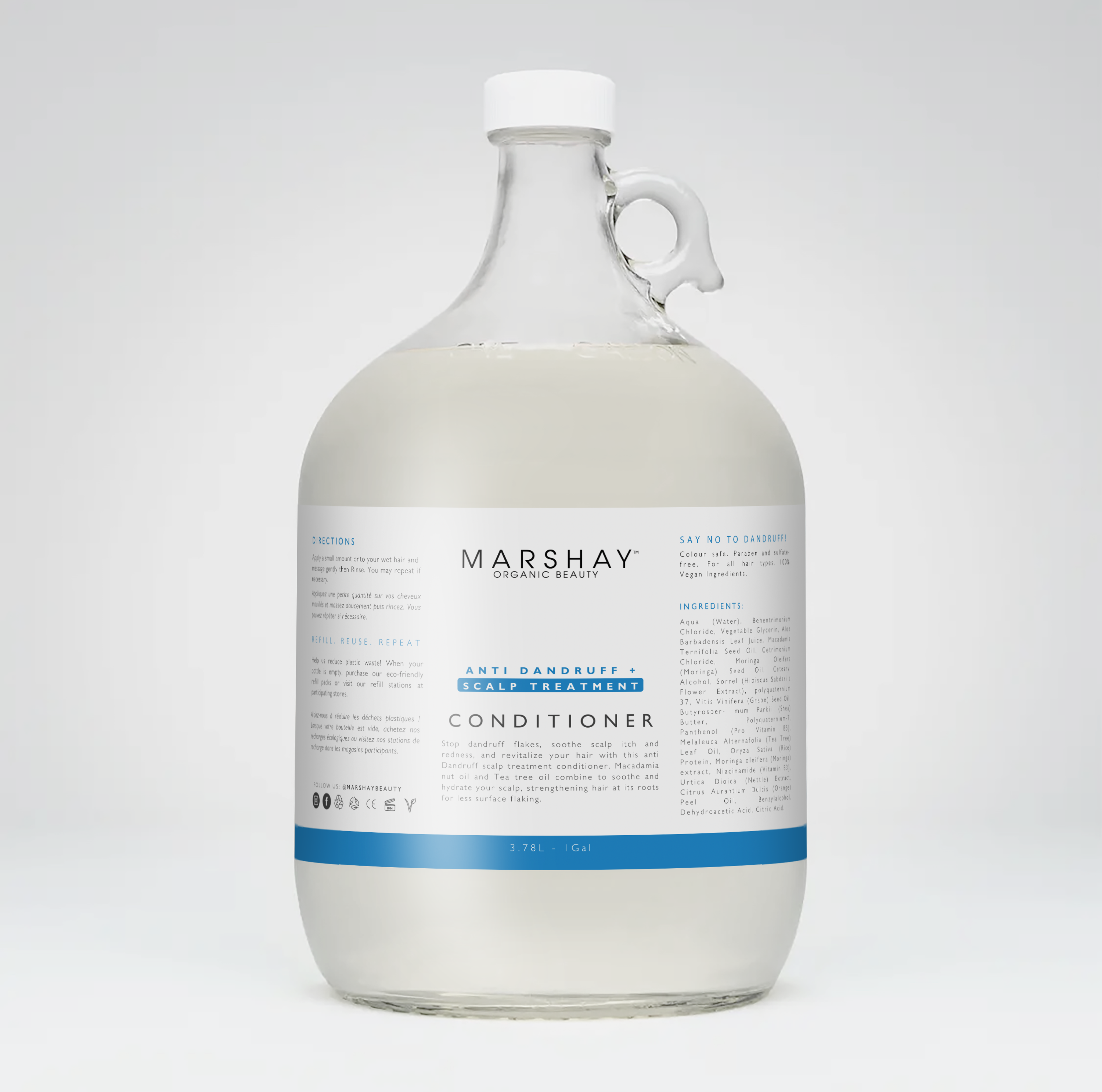 Marshay Organic Beauty - Vendita all'ingrosso Balsamo per capelli - Balsamo Trattamento Antiforfora + Cuoio Capelluto Ricarica Sfusa1