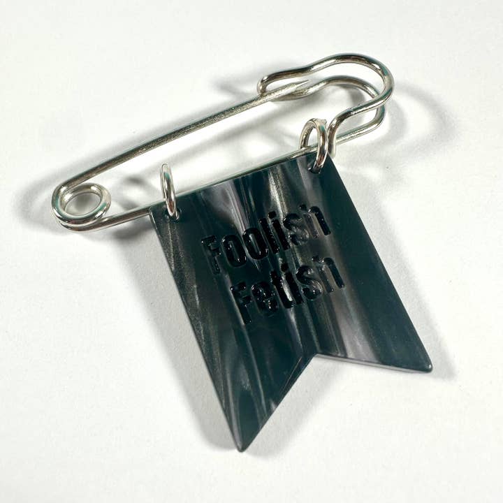 Foolish Fetish - Wholesale Lapel Pin/Button - F*ck Fascism Banner Ribbon Safety Pin2