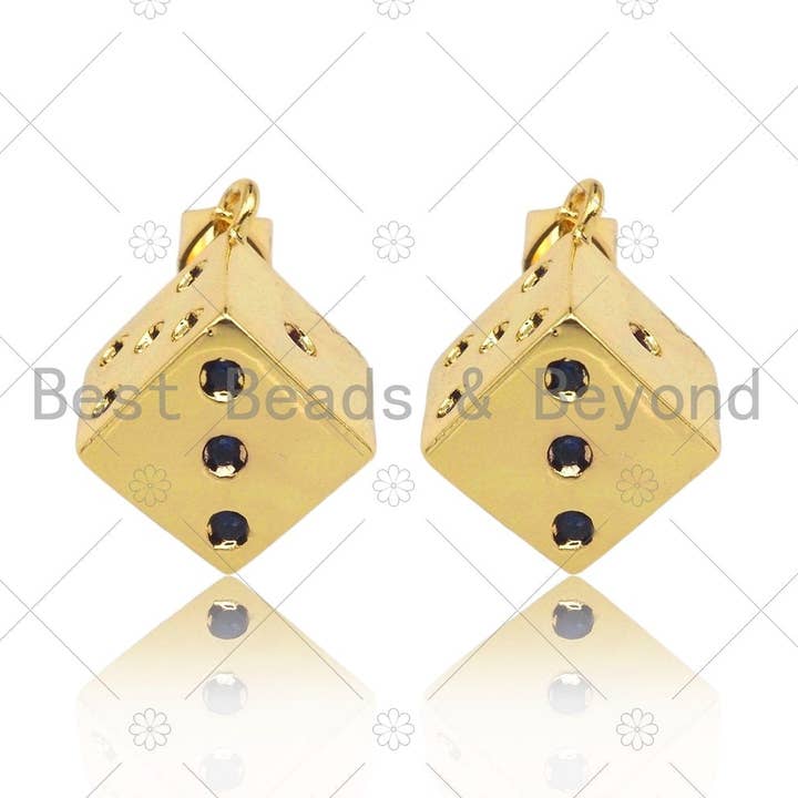 CZ Micro Pave Squre Sifter Shape Pendant/Charm CZ 18K Gold Charm, Necklace Bracelet Charm Pendant,13x15mm,Sku#LK302 for wholesale by BestBeads&Beyond