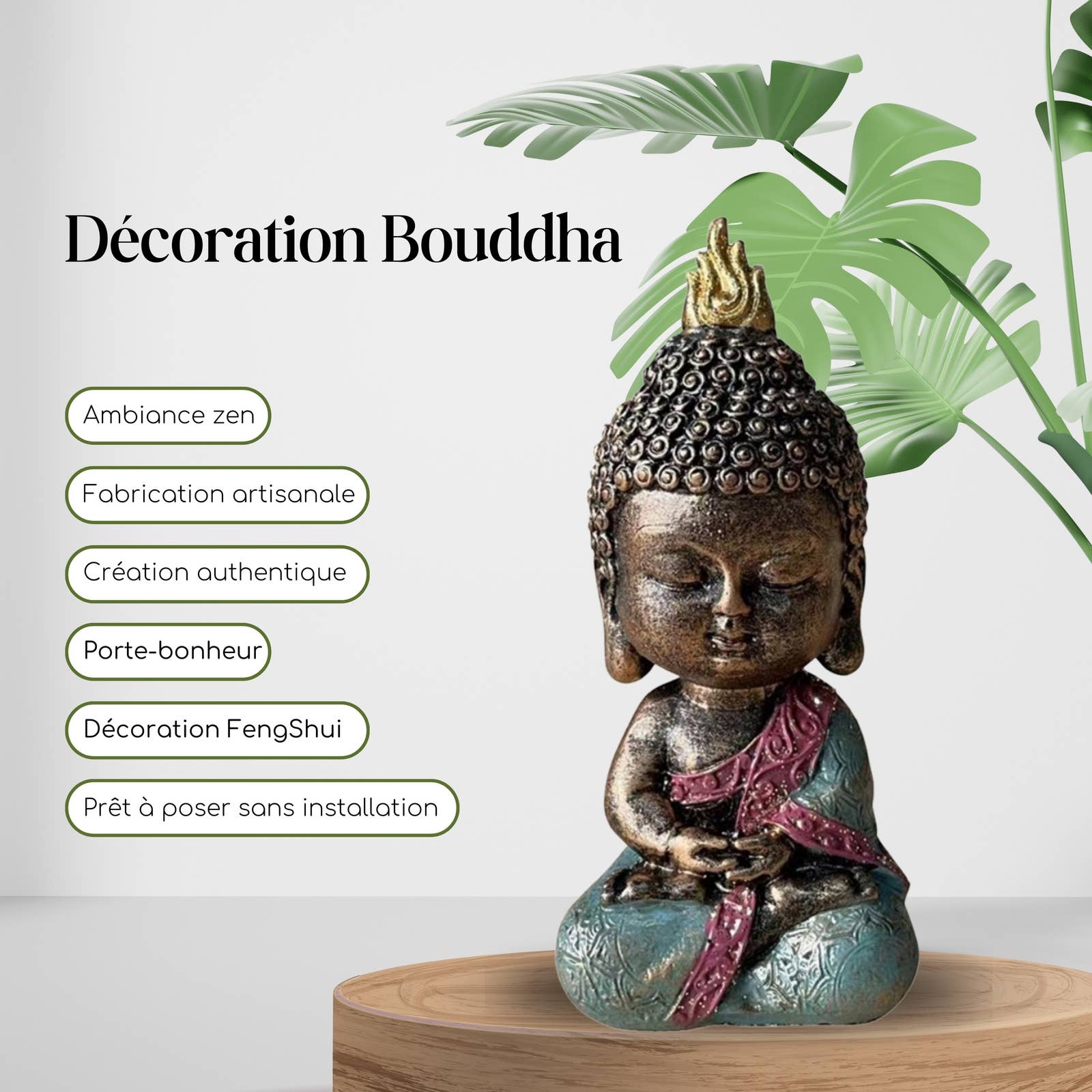 Zen'Arôme - Wholesale Decorative Figurine - Baby Buddha Statuette - Feng Shui Decoration and Zen Gift1