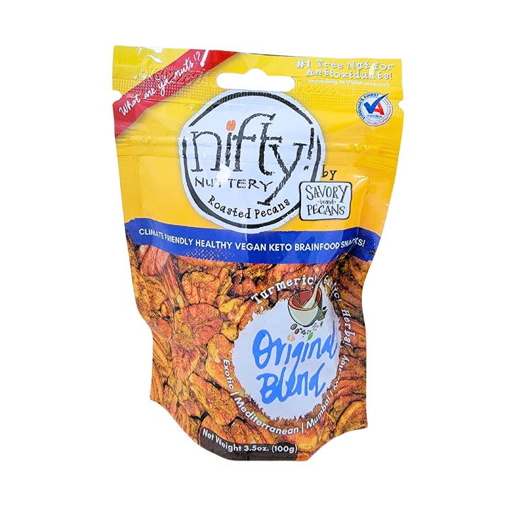 Original Blend Roasted Pecans for wholesale by Nifty! Nuttery by Savory Pecans