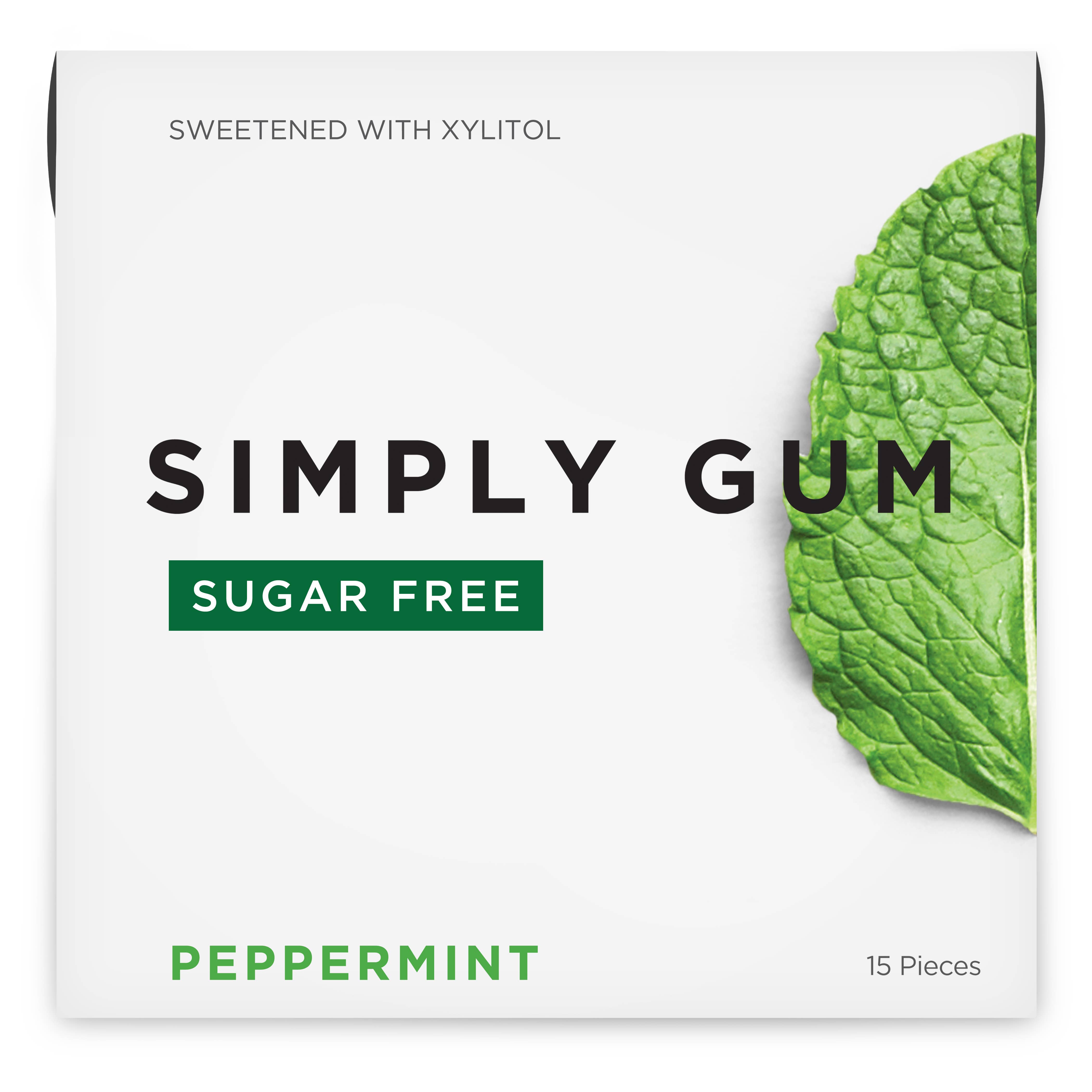 Simply Gum – wholesale Chewing gum – Sugar Free Peppermint Gum - Natural + Plastic-Free | 6 Pack7