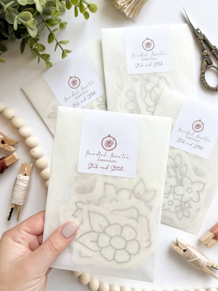 Stick and Stitch Embroidery Patterns - Floral for wholesale by Mindful Mantra Embroidery