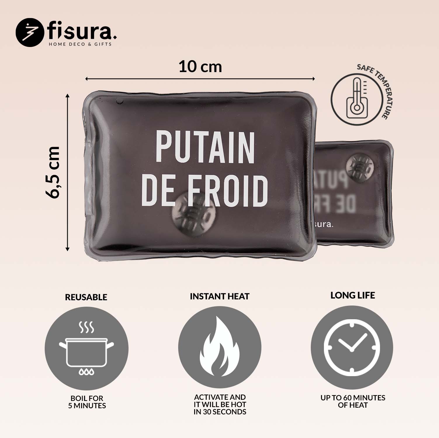 Fisura - Wholesale Hand Warmer - "Putain de Froid" Hand Warmer Black3