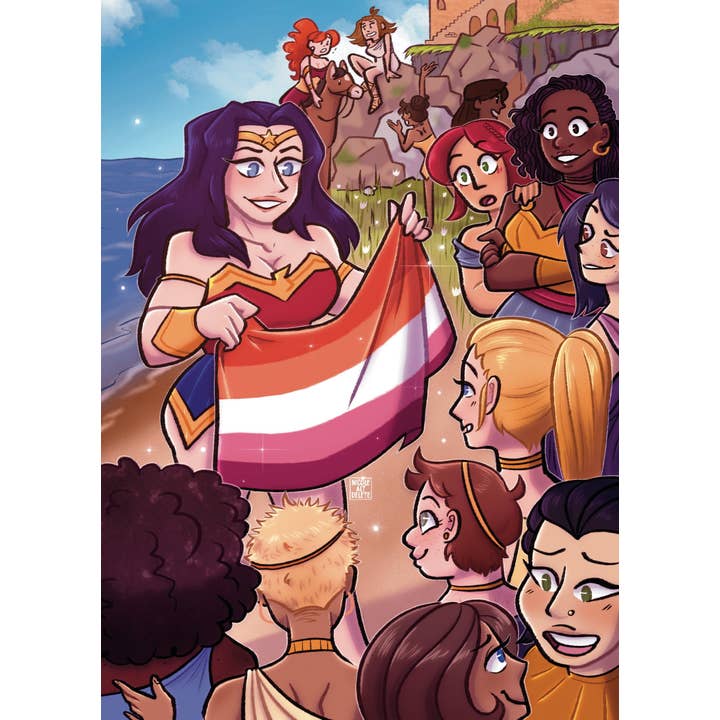 Wonder Woman Lesbisk Pride Konsttryck för wholesale av Nicole Alt Delete
