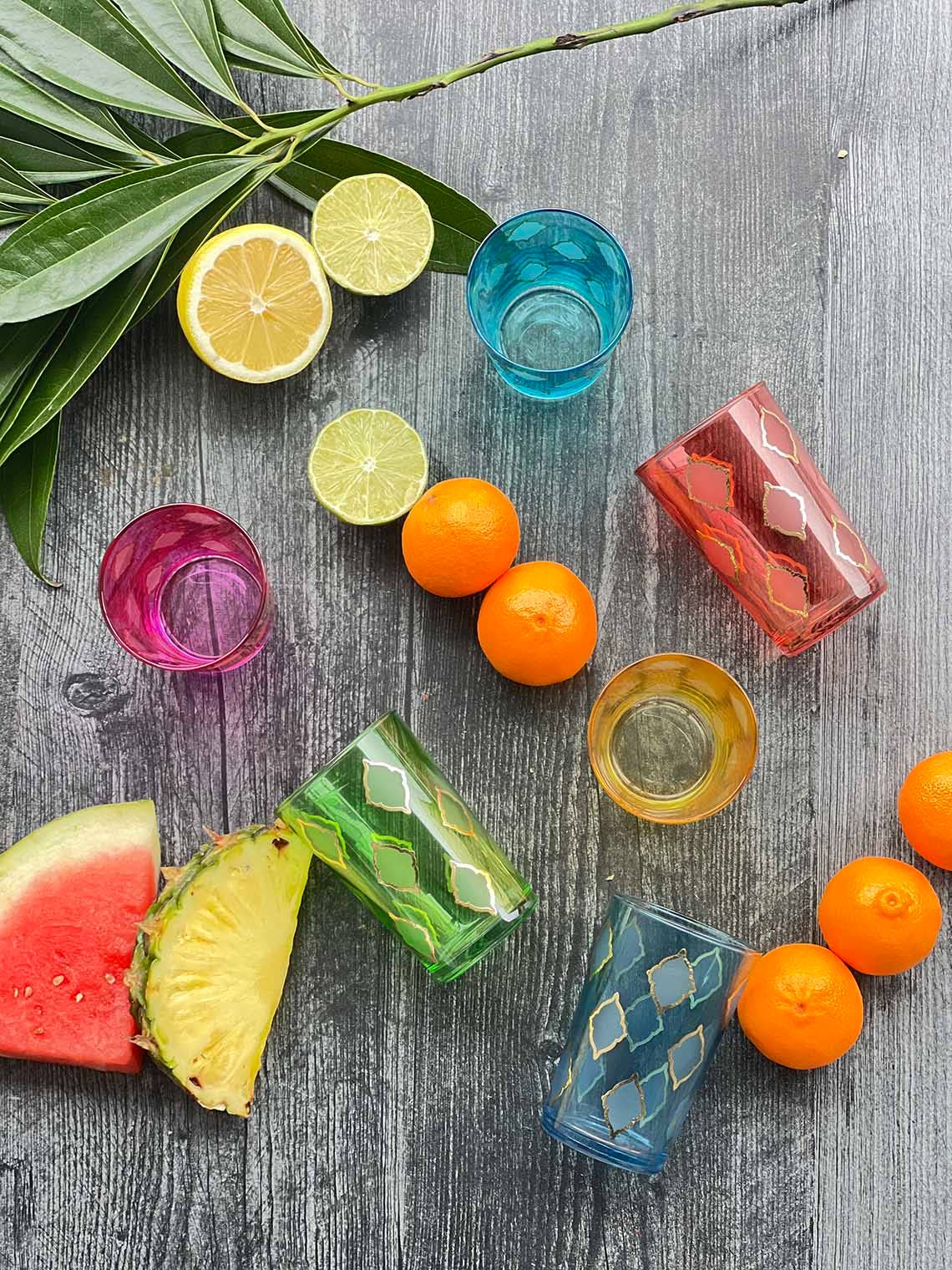 Scents and Feel - Vendita all'ingrosso Bicchieri da cocktail/superalcolici - Set di 6 bicchieri da tè marocchini Diament colori assortiti1