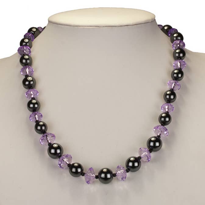 Colar de hematita "Diamond" 10-11mm, roxo por atacado de EHAWA