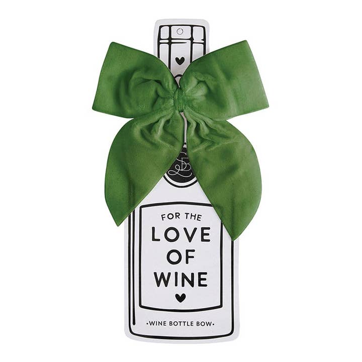 Velvet Wine Bottle Bow - Green for wholesale by Santa Barbara Design Studio by Creative Brands