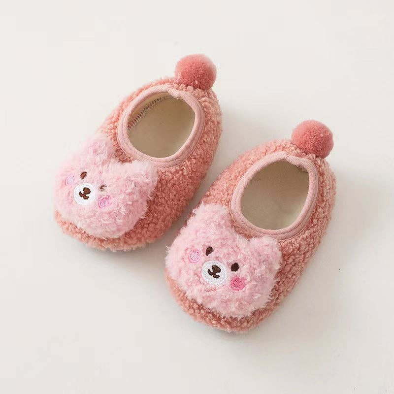 MyKids-USA® - Wholesale Slippers - Baby - Baby 3D Cartoon Bear Patched Pattern Non-Slip Warm Shoes0