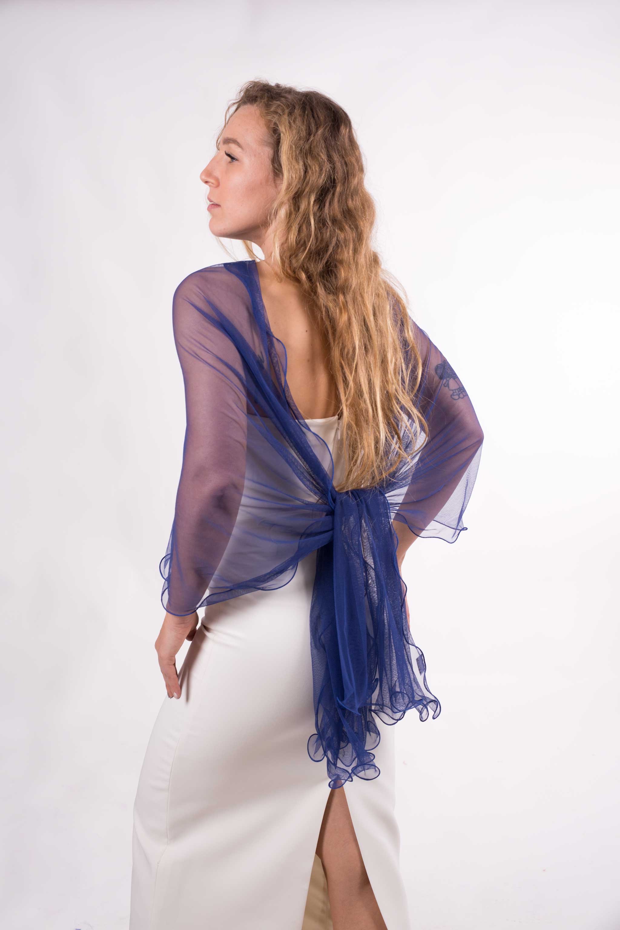 MR Complements - Vente Écharpe – femme - Châle en tulle grande taille aux bords ondulés69