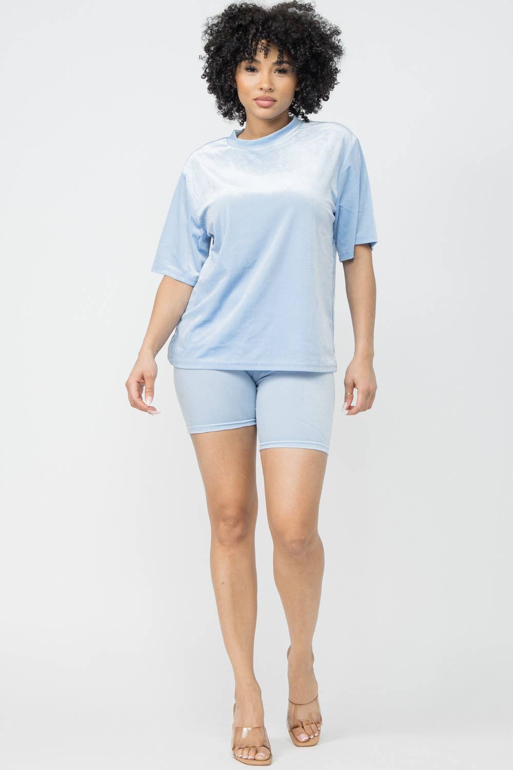 Boswell - Wholesale Top & Short Set (NOT Loungewear) - Women's - Velvet Short Set With Short Sleeve Top3