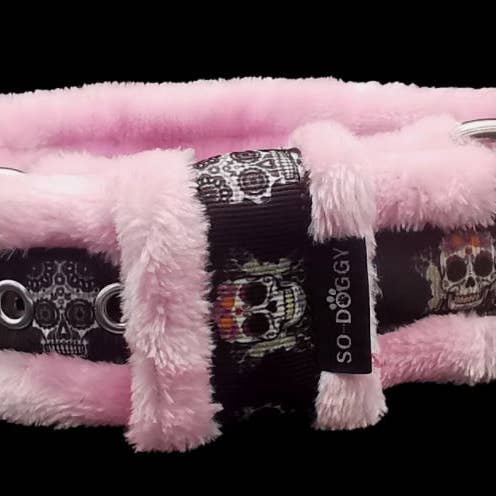 FLEECE DOG COLLAR | CARIBBEAN | LIGHT PINK for wholesale by So-Doggy