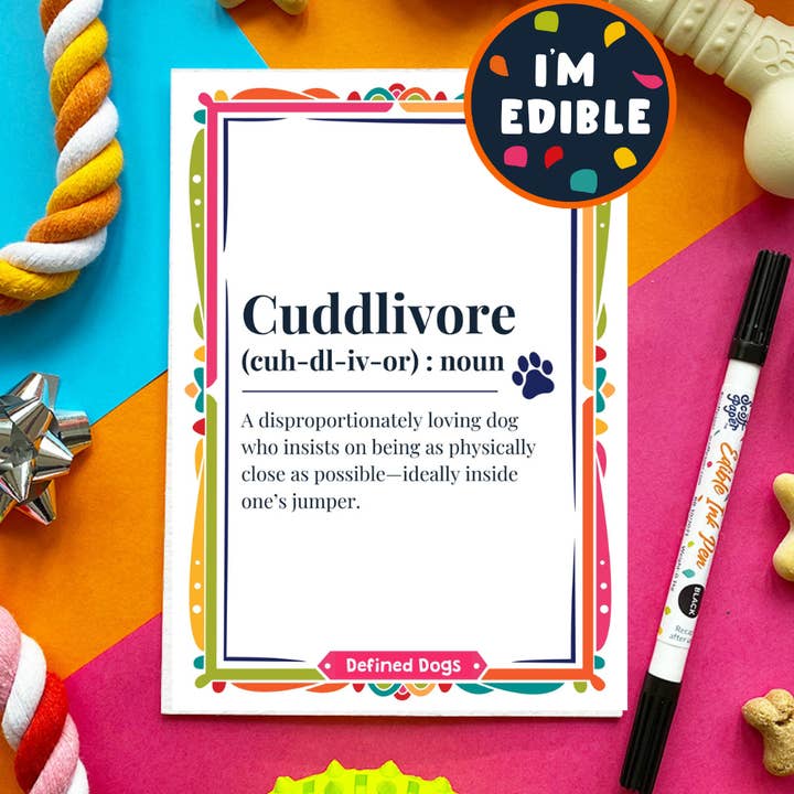 Cuddlivore Essbare Hundekarte für den Großhandel von Scoff Paper