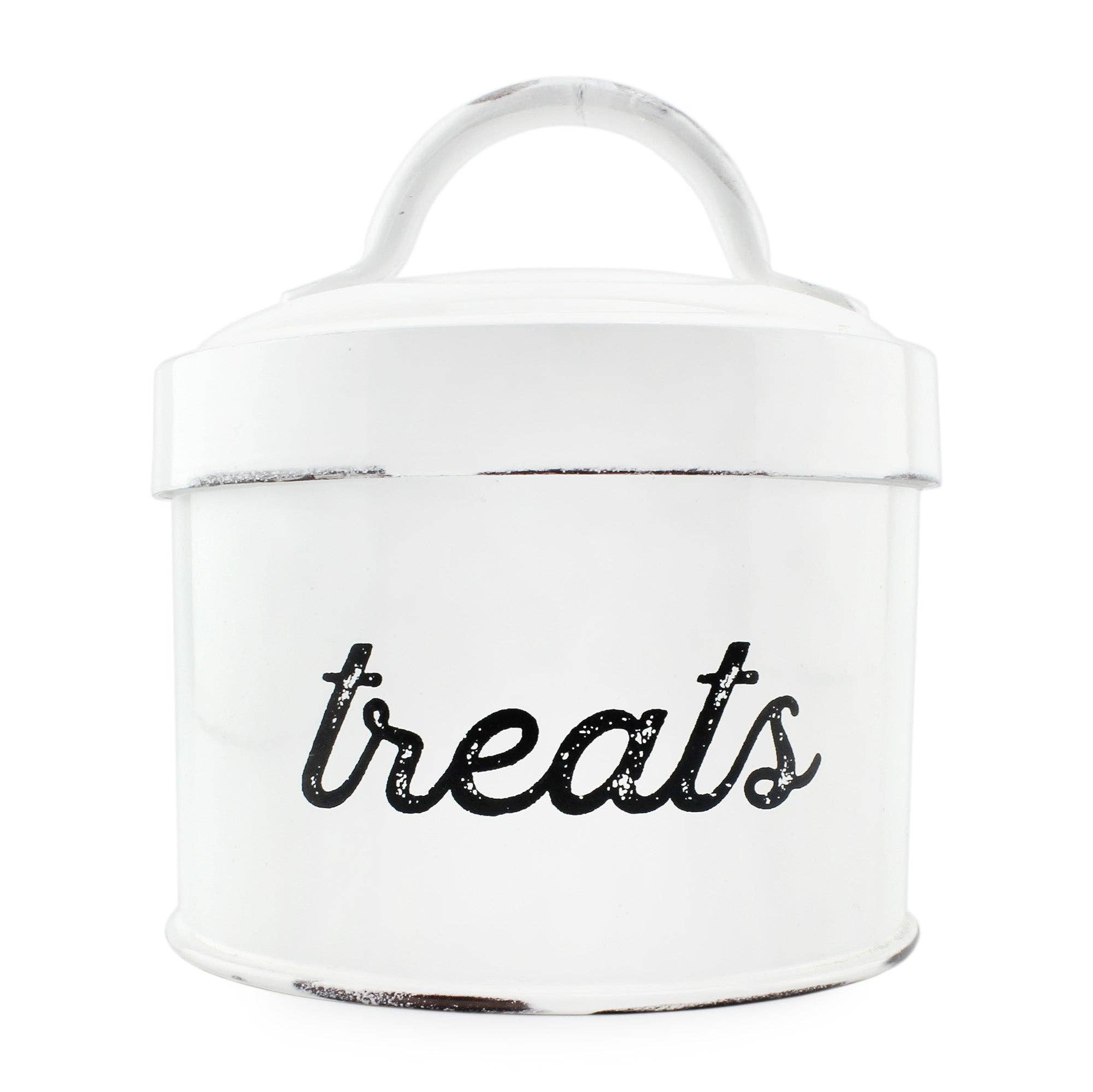 Kurated Korner - Wholesale Pet Treat Jar - Cat/Dog - AuldHome Design Enamelware Cat Treat Container0