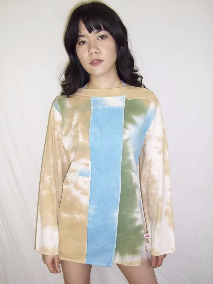 Boat neck paneled l/s for wholesale by IWANCIW functional funware