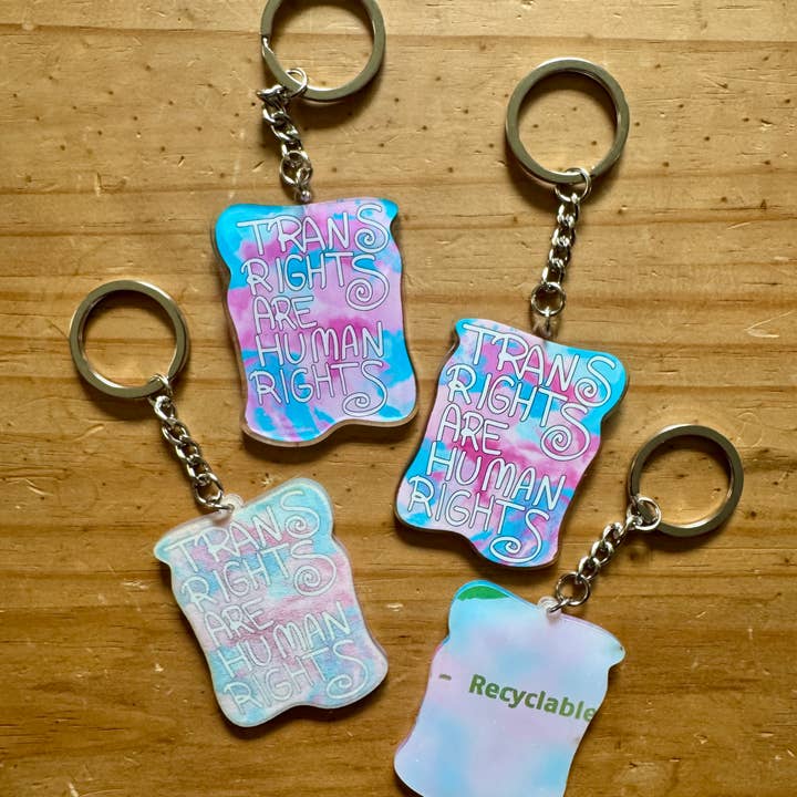 AbstractbyRabrams - Wholesale Keychain - Unisex - Trans Rights Are Human Rights Keychain - LGBTQ
