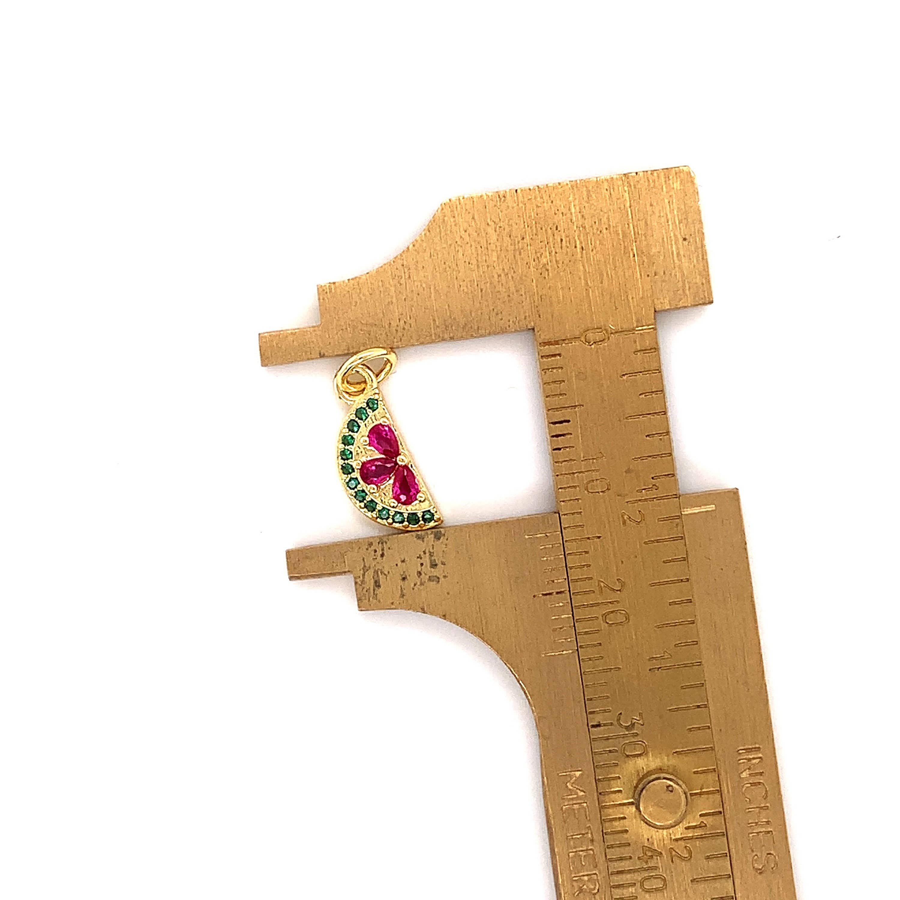 The Bead Bazaar - Wholesale Individual Charm/Pendant - Small Colorful Fruit Charms, Strawberry Charm, Tiny Pineappl2