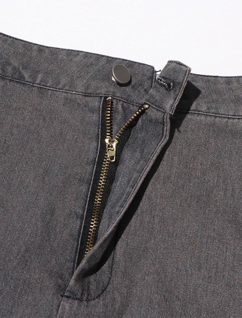 GREY Asymmetrical Ruffle Split-Hem Maxi Skirt for wholesale on Faire5