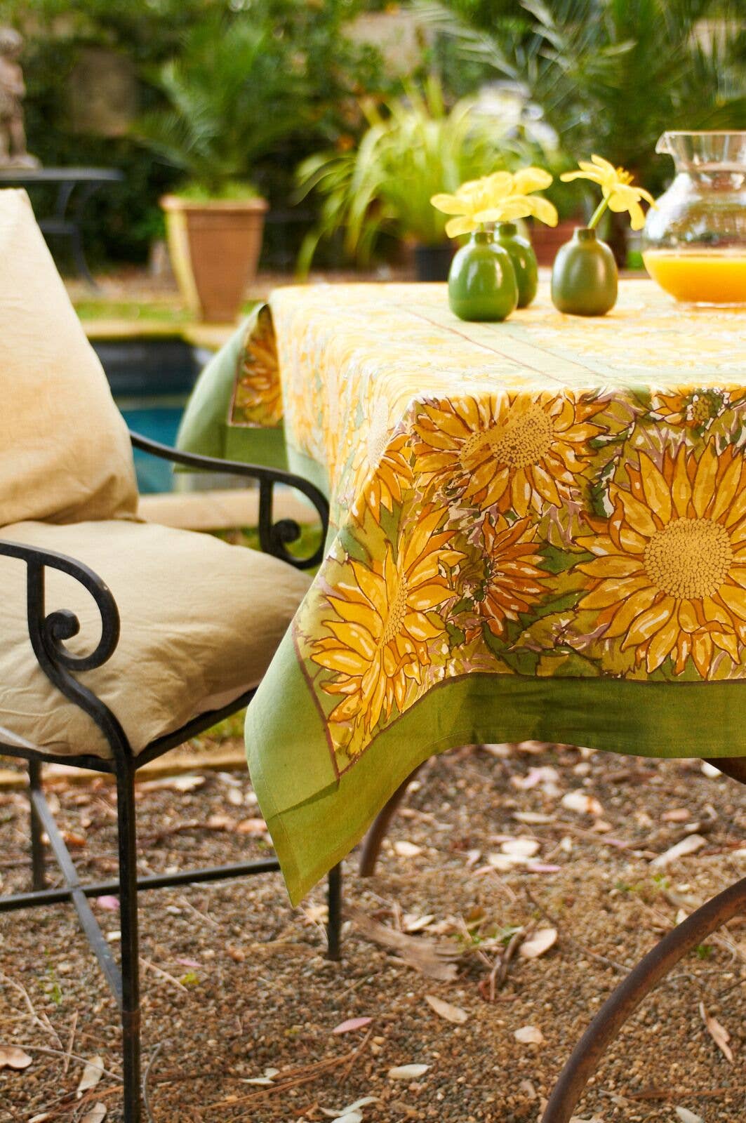 Couleur Nature - Wholesale Tablecloth - Sunflower Yellow& Green | French Tablecloths0