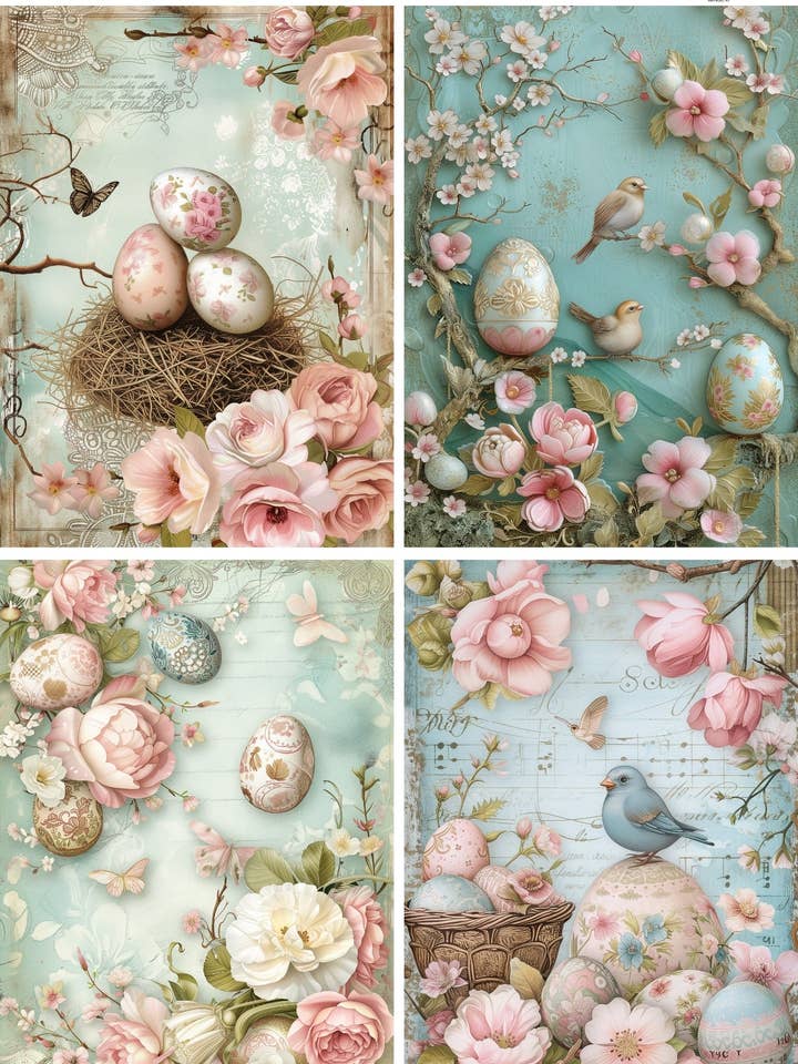 Ninny's Decoupage Rice Paper - Floral Easter X for wholesale by Ninnys Napkins